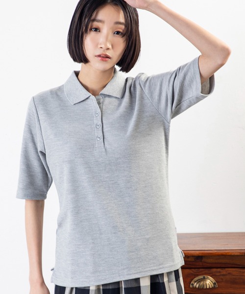 MILLION CARATS(ミリオンカラッツ)の「品よく見えて動きやすい、毎日着たくなる大人のための5分袖ポロトップス(ポロシャツ・レディース・ネイビー/パープル/ピンク/オフホワイト/グレー/ブラック・MEDIUM/LARGE/XL)」の19枚目の写真