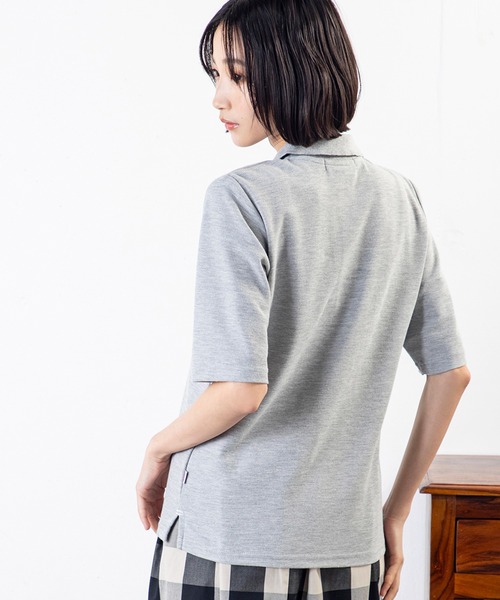 MILLION CARATS(ミリオンカラッツ)の「品よく見えて動きやすい、毎日着たくなる大人のための5分袖ポロトップス(ポロシャツ・レディース・ネイビー/パープル/ピンク/オフホワイト/グレー/ブラック・MEDIUM/LARGE/XL)」の22枚目の写真