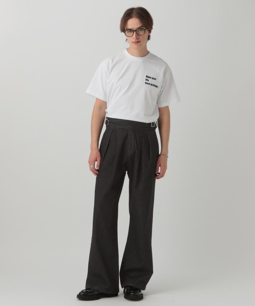 セール】【LURAKU】Two Tuck Wide Straight Gurkha Denim - 2