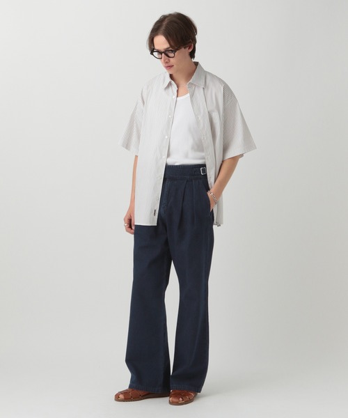 セール】【LURAKU】Two Tuck Wide Straight Gurkha Denim - 2