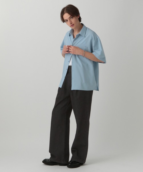 LURAKU（ルラク）の「【LURAKU】Two Tuck Wide Straight Gurkha Denim - 2タックワイドストレートグルカデニム（デニムパンツ・メンズ・ネイビー/ブラック・L/M）」の16枚目の写真