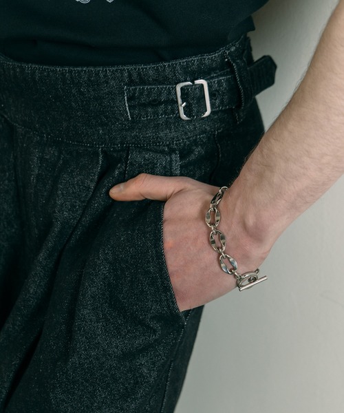 LURAKU（ルラク）の「【LURAKU】Two Tuck Wide Straight Gurkha Denim - 2タックワイドストレートグルカデニム（デニムパンツ・メンズ・ネイビー/ブラック・L/M）」の8枚目の写真