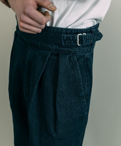 LURAKU（ルラク）の「【LURAKU】Two Tuck Wide Straight Gurkha Denim - 2タックワイドストレートグルカデニム（デニムパンツ・メンズ・ネイビー/ブラック・L/M）」の14枚目の写真