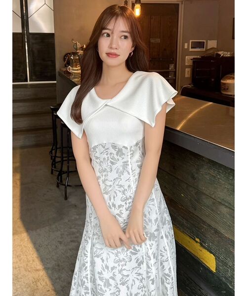 dazzlin（ダズリン）の「オパールフラワーコルセットワンピース（ワンピース・レディース・グレー/ネイビー/オフホワイト・SMALL/X-SMALL/MEDIUM）」の22枚目の写真