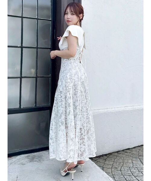 dazzlin（ダズリン）の「オパールフラワーコルセットワンピース（ワンピース・レディース・グレー/ネイビー/オフホワイト・SMALL/X-SMALL/MEDIUM）」の6枚目の写真