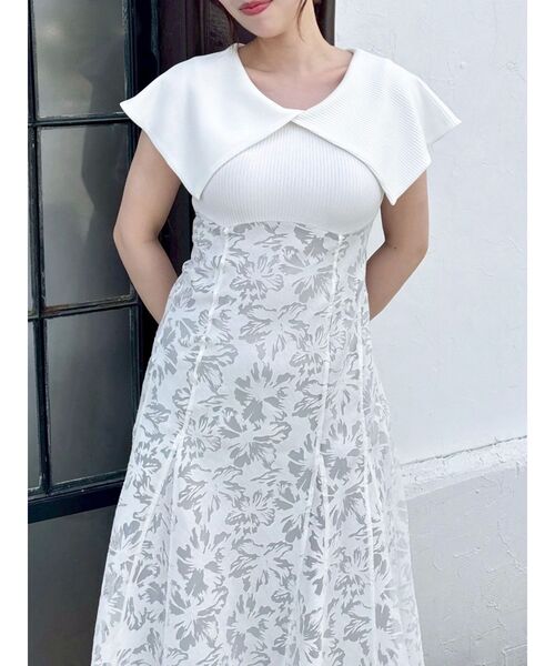 dazzlin（ダズリン）の「オパールフラワーコルセットワンピース（ワンピース・レディース・グレー/ネイビー/オフホワイト・SMALL/X-SMALL/MEDIUM）」の8枚目の写真