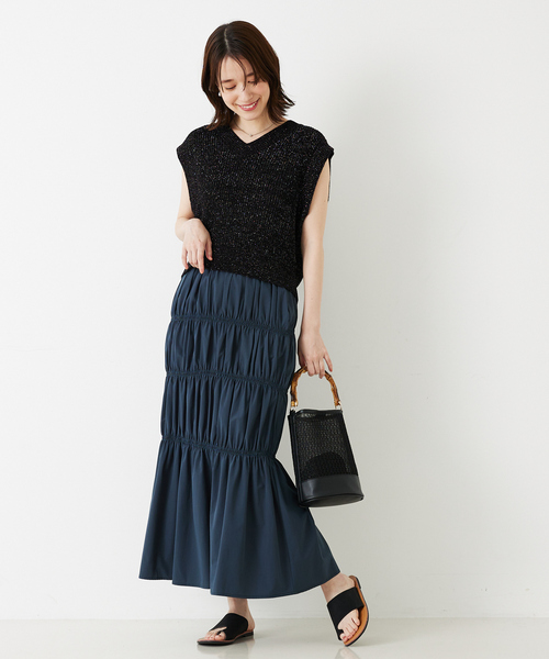 abahouse mavie（アバハウスマヴィ）の「片畦ノースリーブ2WAYニット/夏服（ニット/セーター・レディース・レッド/ホワイト/ブラック・フリー）」の16枚目の写真