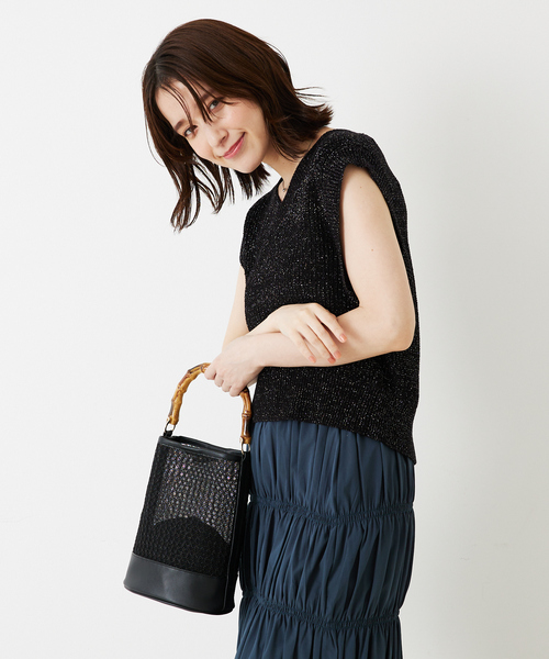 abahouse mavie（アバハウスマヴィ）の「片畦ノースリーブ2WAYニット/夏服（ニット/セーター・レディース・レッド/ホワイト/ブラック・フリー）」の19枚目の写真