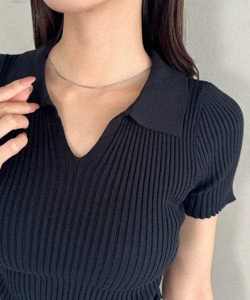 m-i-d ネイビー 半袖 Vネック トップス GOLDJAPAN 大きいサイズ レディース トップス シャツ 重ね着風