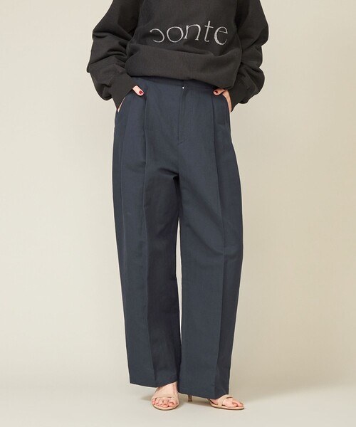 conte ヘリンボーン　タックワイドパンツ conte パンツ 「conte」ヘリンボーン タック ワイドパンツ