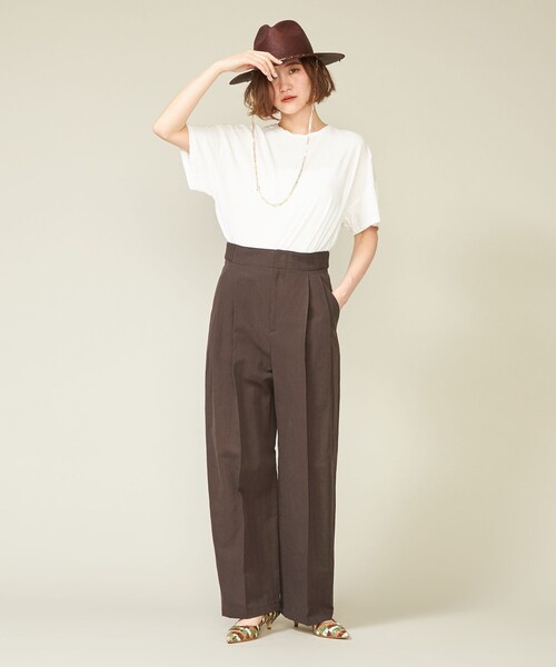UNITED ARROWS｜<conte>ヘリンボーン タック ワイドパンツ