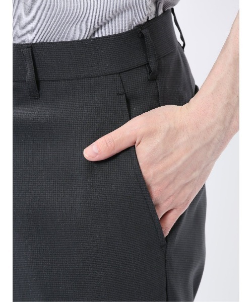 m.f.editorial(エムエフエディトリアル)の「【接触冷感 吸汗速乾 ストレッチ】タカキュー リネン混 ノータック ビジネス パンツ(スラックス・メンズ・グレー系その他2/ネイビー・LARGE/MEDIUM)」の8枚目の写真