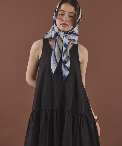 MIRROR STOKE（ミラーストーク）の「【ZOZO限定】SLEEVELESS TIERED ONEPIECE/スリーブレスティアードワンピース（ワンピース・レディース・ブラック/ブラウン・MEDIUM）」の7枚目の写真