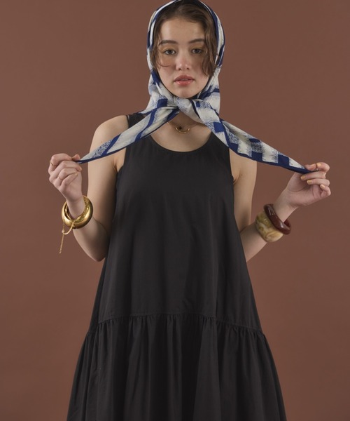 MIRROR STOKE（ミラーストーク）の「【ZOZO限定】SLEEVELESS TIERED ONEPIECE/スリーブレスティアードワンピース（ワンピース・レディース・ブラック/ブラウン・MEDIUM）」の9枚目の写真