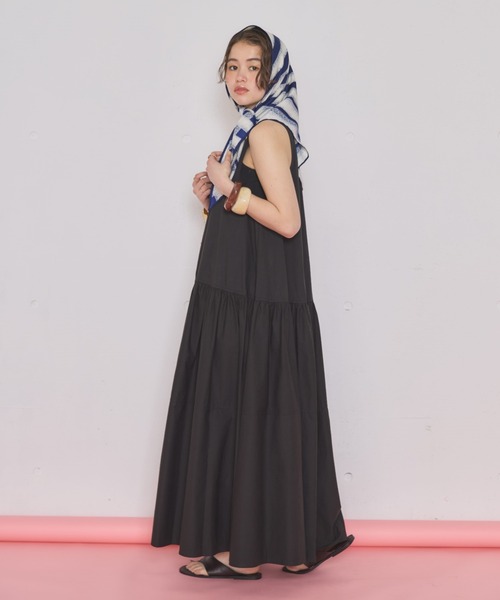 MIRROR STOKE（ミラーストーク）の「【ZOZO限定】SLEEVELESS TIERED ONEPIECE/スリーブレスティアードワンピース（ワンピース・レディース・ブラック/ブラウン・MEDIUM）」の10枚目の写真