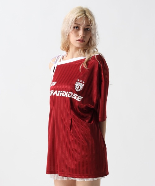 FOREVER 21（フォーエバー トゥエンティーワン）の「【2025SS】ワンショルゲームシャツワンピース（ワンピース・レディース・オフホワイト/ブルー/ネイビー/レッド・FREE）」の4枚目の写真