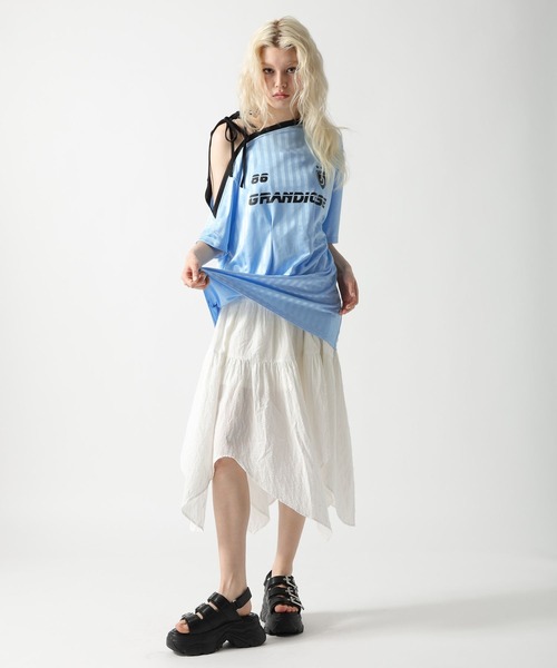 FOREVER 21（フォーエバー トゥエンティーワン）の「【2025SS】ワンショルゲームシャツワンピース（ワンピース・レディース・オフホワイト/ブルー/ネイビー/レッド・FREE）」の7枚目の写真