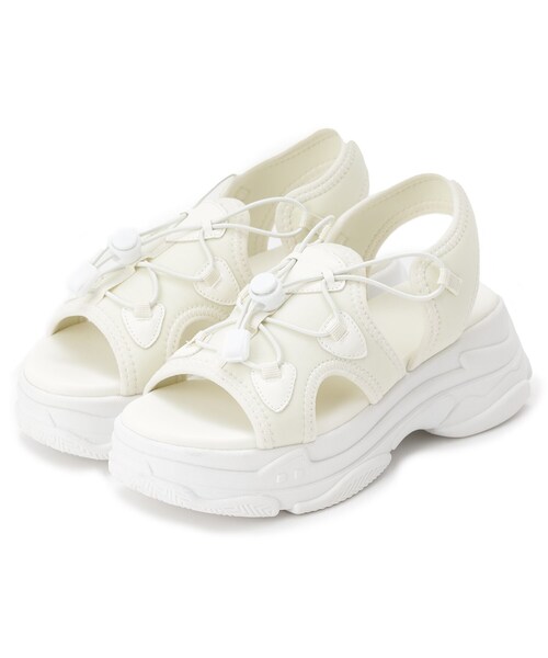 ITS'DEMO(イッツデモ)の「【M・L展開】厚底スポサン(サンダル・レディース・オフホワイト/ブラック・38/40)」の2枚目の写真