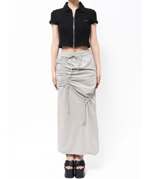 EMODA（エモダ）の「ギャザーマキシスカート（スカート・レディース・グレー/ブラック・FREE）」の5枚目の写真