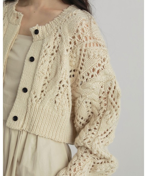 anuke（アンヌーク）の「Cable Knit Cardigan（ニット/セーター