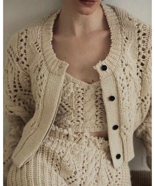 anuke（アンヌーク）の「Cable Knit Cardigan（ニット/セーター）」 - WEAR