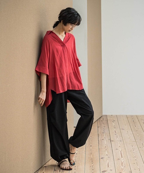 MAYSON GREY（メイソングレイ）の「撥水サイドラインパラシュートパンツ≪手洗い可能≫（その他パンツ・レディース・ブラック/ホワイト/ボルドー/ベージュ・M/L）」の20枚目の写真