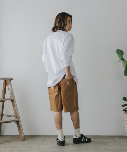 カーハート オーバーオール Carhartt Duck Double Carhartt Men's Loose Fit Firm Duck Double-Front Utility Work