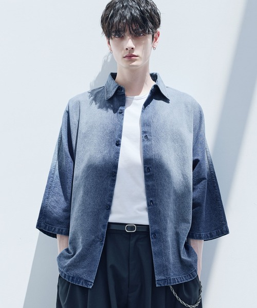 セール】リッチドレープスムースビッグシルエットドルマンシャツ