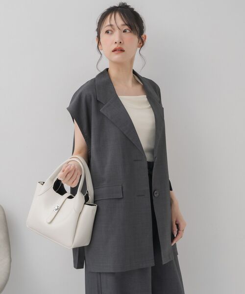 RETRO GIRL（レトロガール）の「テーラードベスト（ベスト・レディース・ナチュラル/ダークグレー/ベージュ・FREE）」の11枚目の写真