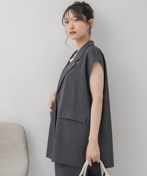 RETRO GIRL（レトロガール）の「テーラードベスト（ベスト・レディース・ナチュラル/ダークグレー/ベージュ・FREE）」の12枚目の写真