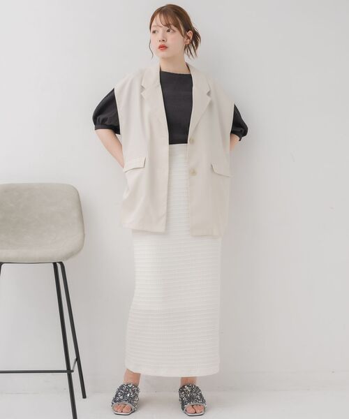 RETRO GIRL（レトロガール）の「テーラードベスト（ベスト・レディース・ナチュラル/ダークグレー/ベージュ・FREE）」の14枚目の写真