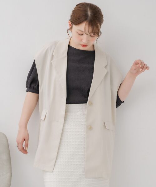 RETRO GIRL（レトロガール）の「テーラードベスト（ベスト・レディース・ナチュラル/ダークグレー/ベージュ・FREE）」の18枚目の写真