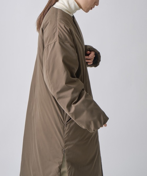 miffew（ミフュー）の「「miffew/ ミフュー」COLLARLESS DOWN COAT（ダウンジャケット/コート・レディース・ブラウン/グレイッシュベージュ/ブラック・2/1）」の6枚目の写真