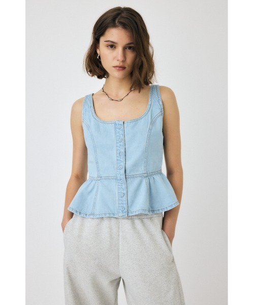 MOUSSY(マウジー)の「【セットアップ対応】SQUARE NECK DENIM ビスチェ(その他トップス・レディース・ライトブルー/ブルー・1/2)」の5枚目の写真