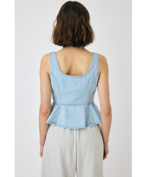 moussyビスチェ セール】【セットアップ対応】SQUARE NECK DENIM ビスチェ