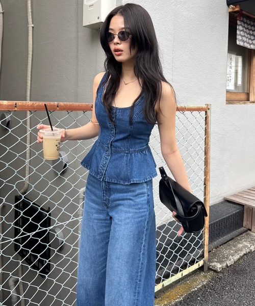 「セットアップ対応」SQUARE NECK DENIM ビスチェ レディース セール】【セットアップ対応】SQUARE NECK DENIM ビスチェ