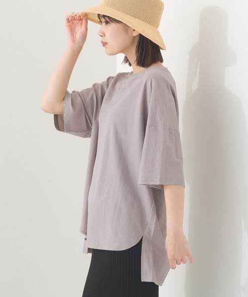 セール】接触冷感オーバーサイズ半袖プルオーバーTシャツ（T