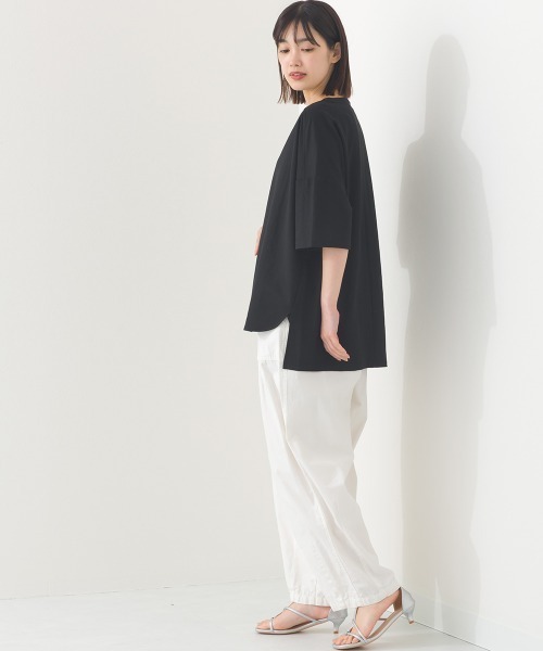 OMNES(オムネス)の「接触冷感オーバーサイズ半袖プルオーバーTシャツ(Tシャツ/カットソー・レディース・ブラック/オフホワイト/グレー/ダークグリーン/ネイビー/イエロー/ブルー系その他/ブラウン・FREE)」の12枚目の写真