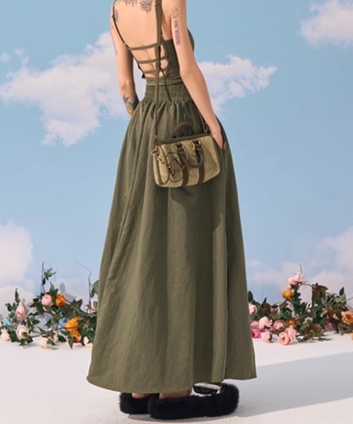 Per sist ence(パーシエンス)の「ボリュームフレアスカート(スカート・レディース・カーキ/グレー/ブラック・ONE SIZE)」の11枚目の写真