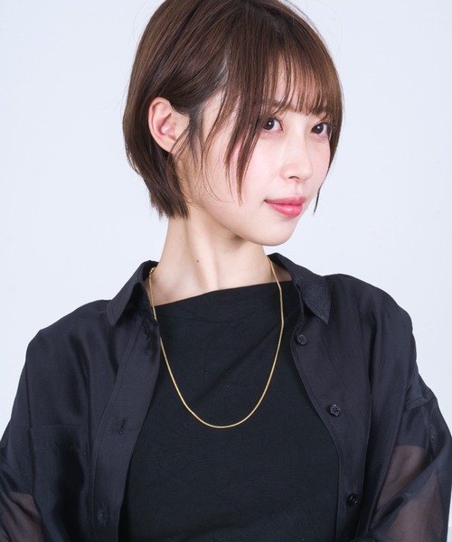 TOMWOOD(トムウッド)】Curb Chain Slim ゴールドネックレス24.5