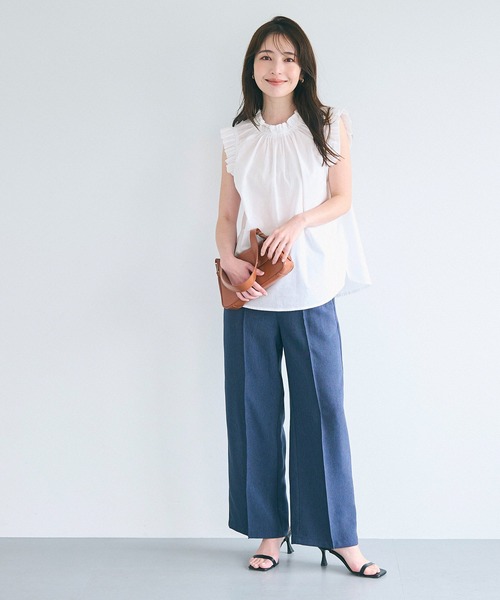 coca(coca)(コカ)の「コットンフリルトップス(Tシャツ/カットソー・レディース・ダークブラウン/A/ホワイト/B・S/L/M)」の10枚目の写真