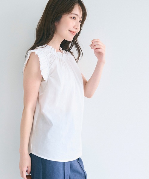 coca(coca)(コカ)の「コットンフリルトップス(Tシャツ/カットソー・レディース・ダークブラウン/A/ホワイト/B・S/L/M)」の11枚目の写真