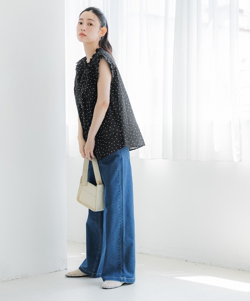 coca(coca)(コカ)の「コットンフリルトップス(Tシャツ/カットソー・レディース・ダークブラウン/A/ホワイト/B・S/L/M)」の14枚目の写真