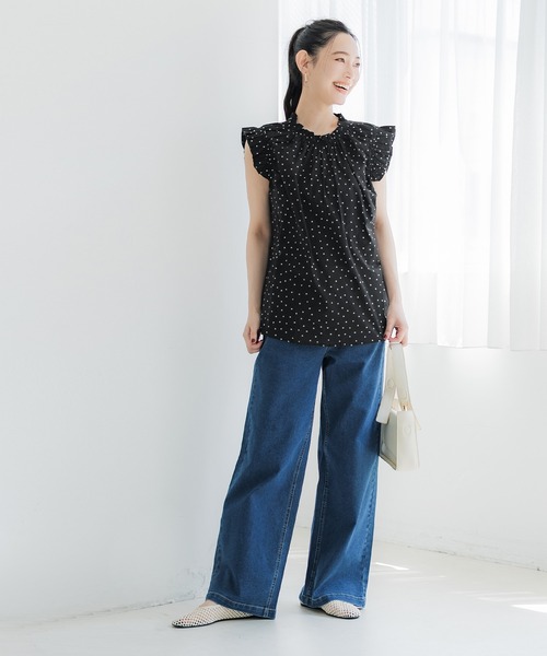coca(coca)(コカ)の「コットンフリルトップス(Tシャツ/カットソー・レディース・ダークブラウン/A/ホワイト/B・S/L/M)」の15枚目の写真
