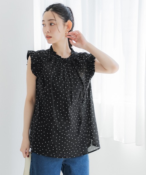 coca(coca)(コカ)の「コットンフリルトップス(Tシャツ/カットソー・レディース・ダークブラウン/A/ホワイト/B・S/L/M)」の16枚目の写真