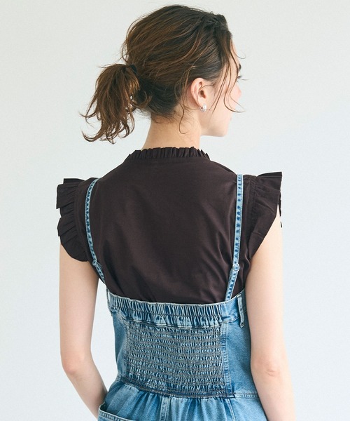 coca(coca)(コカ)の「コットンフリルトップス(Tシャツ/カットソー・レディース・ダークブラウン/A/ホワイト/B・S/L/M)」の20枚目の写真