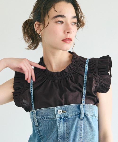 coca(coca)(コカ)の「コットンフリルトップス(Tシャツ/カットソー・レディース・ダークブラウン/A/ホワイト/B・S/L/M)」の21枚目の写真