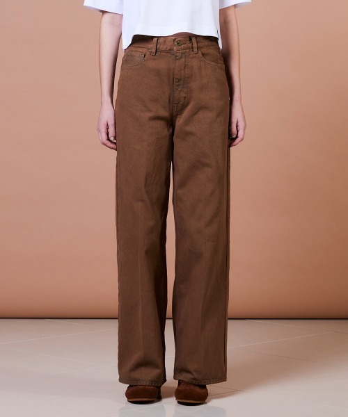 DOUBLE STANDARD CLOTHING(ダブルスタンダードクロージング)の「13.5oz クランチデニムパンツ(デニムパンツ・レディース・キャメル・36/38/34)」の6枚目の写真