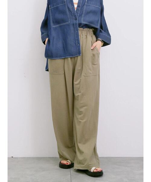Samansa Mos2 blue(サマンサモスモスブルー)の「【接触冷感】ワイドイージーパンツ(その他パンツ・レディース・グレー/カーキ/ライトベージュ/ブラック・F)」の4枚目の写真