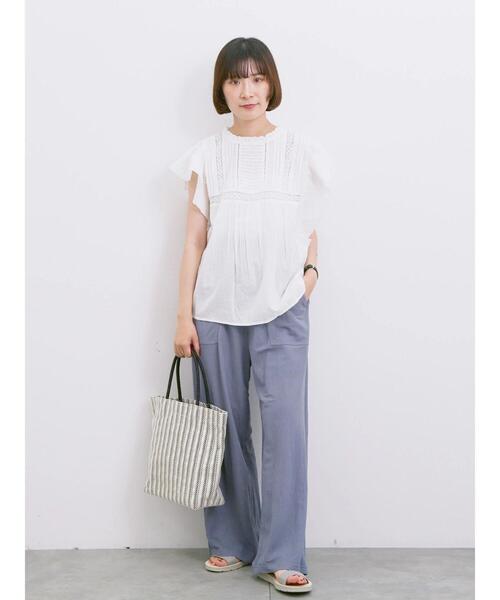 Samansa Mos2 blue(サマンサモスモスブルー)の「【接触冷感】ワイドイージーパンツ(その他パンツ・レディース・グレー/カーキ/ライトベージュ/ブラック・F)」の13枚目の写真